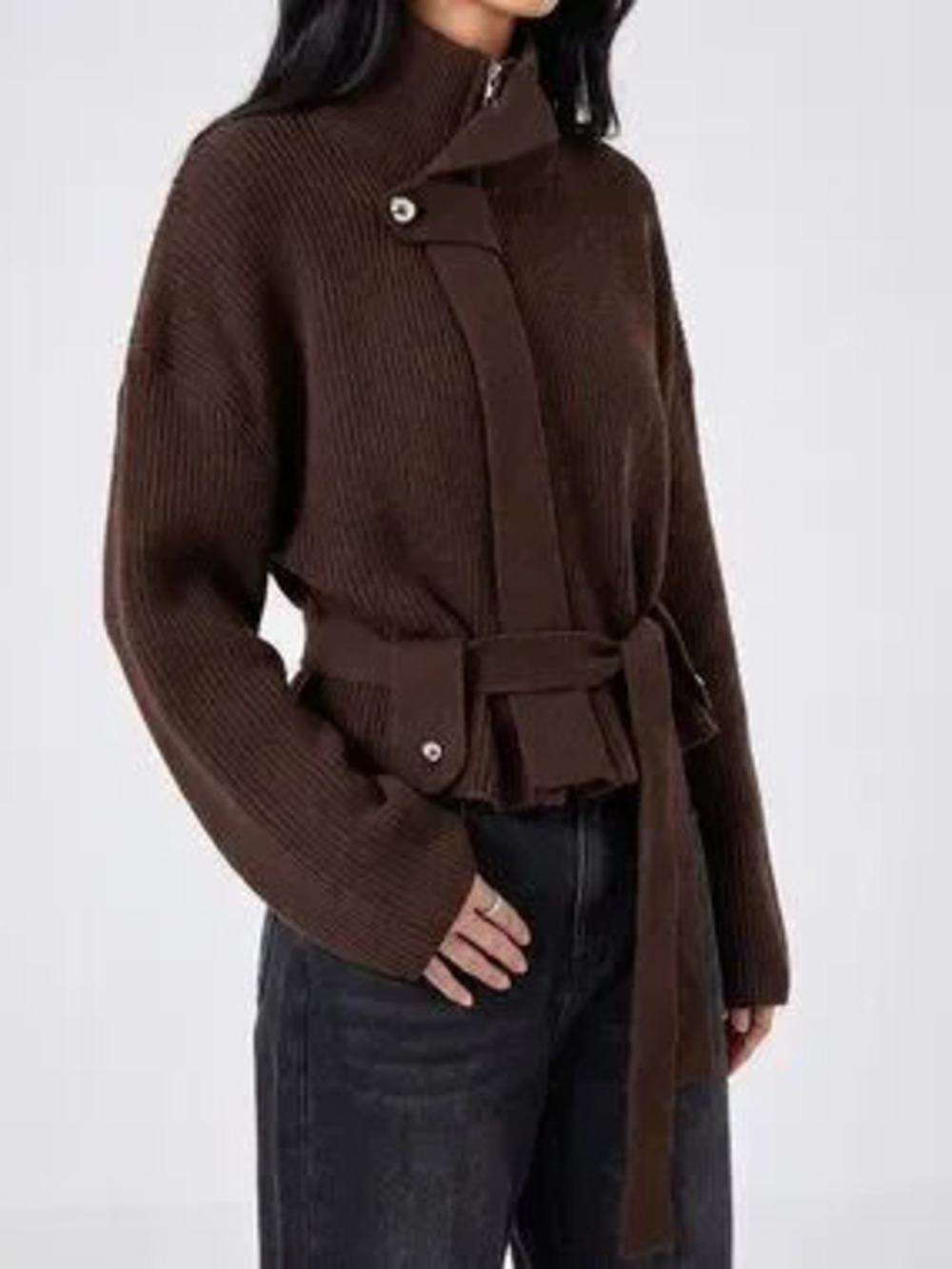Chocolate Brown Casual Women's Cardigan